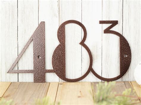 2 metal house numbers with pre-drilled holes|Custom Metal Numbers .